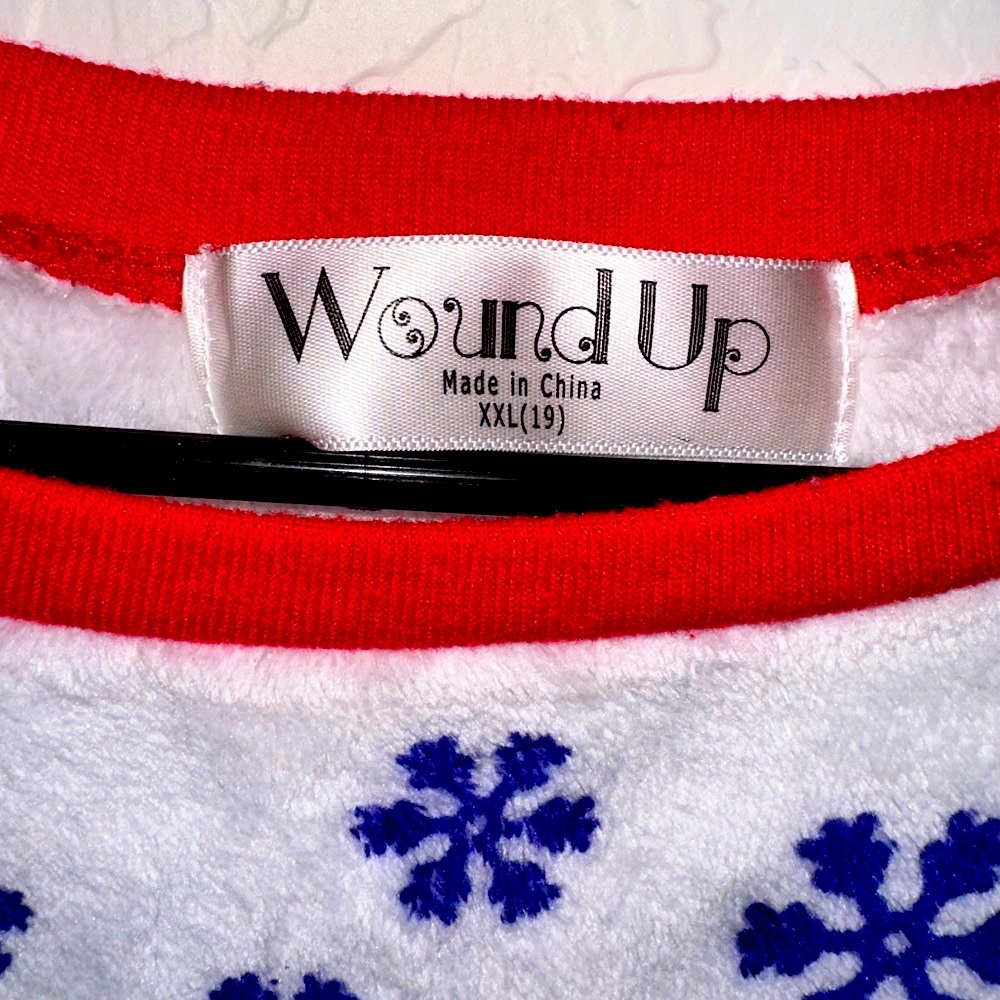 Wound Up Red and White “Oh Deer” Fuzzy Christmas Sweater - Picture 3 of 4